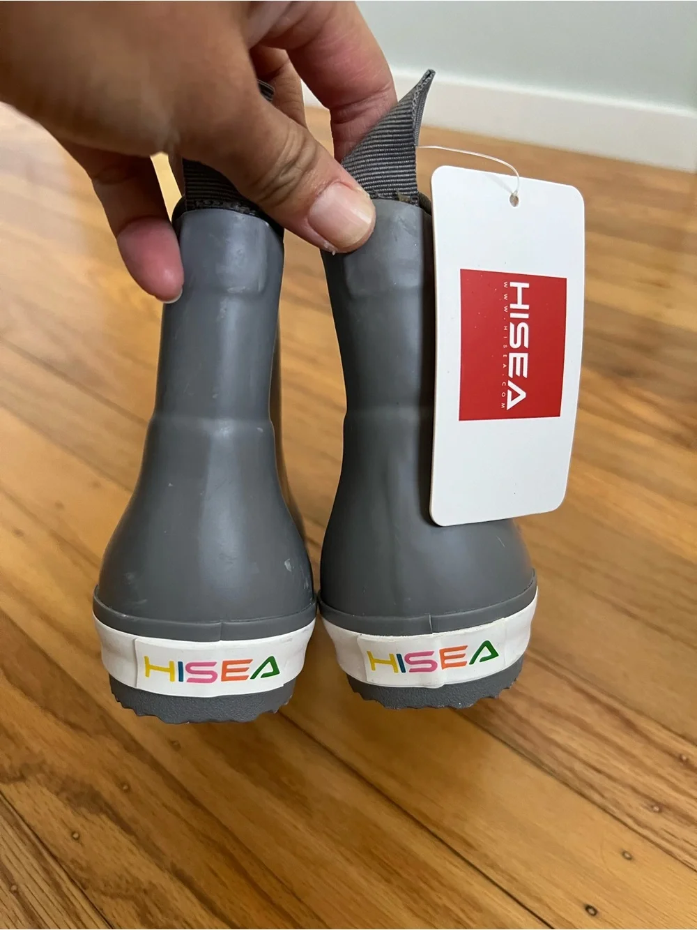 NWT! Hisea Kids Grey Waterproof Rain Boots